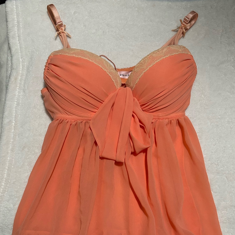 Y2K Vibrant Orange Lingerie Set